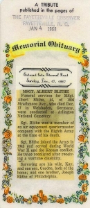 Albert Blithe - Master Sergeant, United States Army