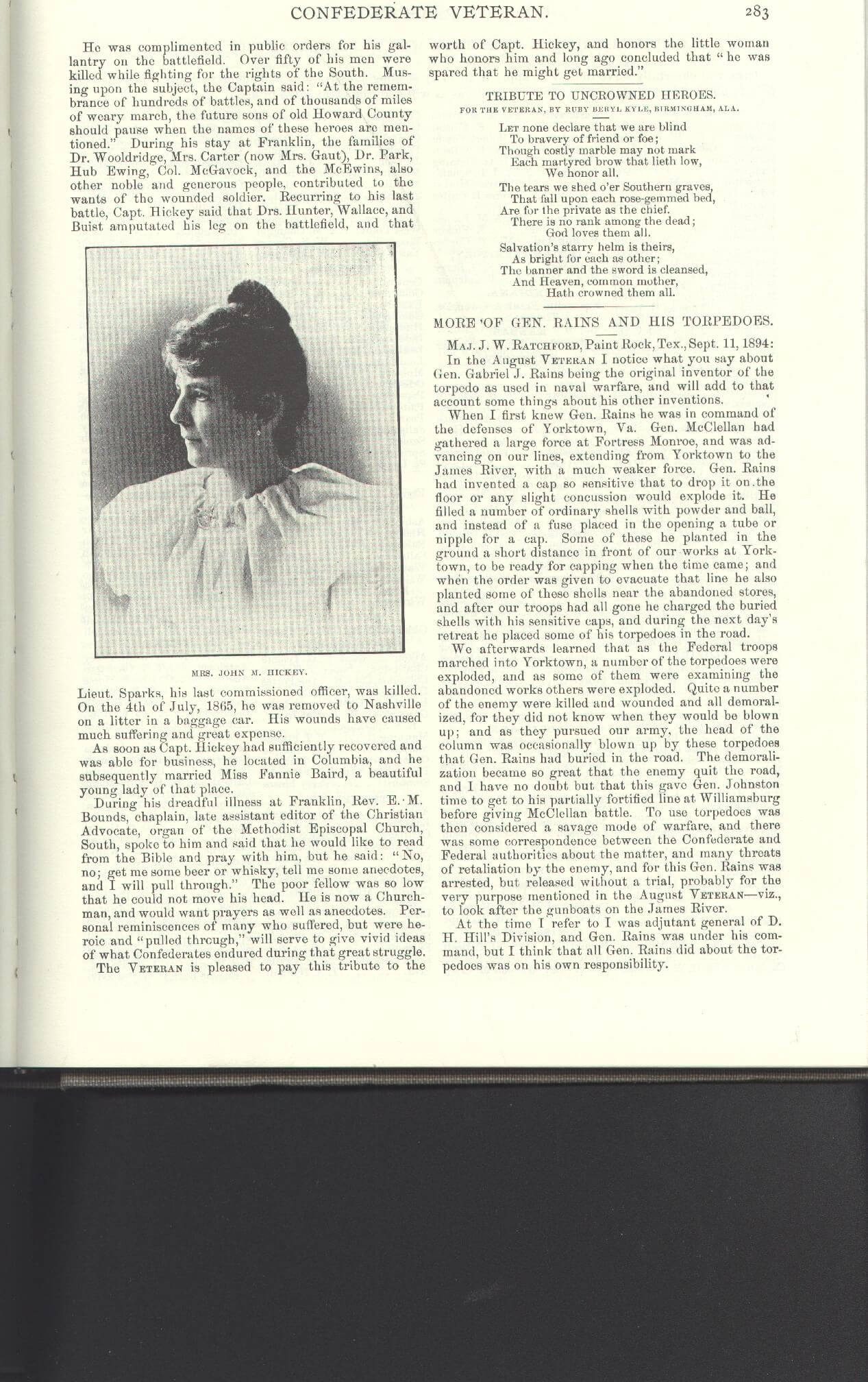 Fannie Bayard Hickey - Wife of John Hickey Confederate States of ...